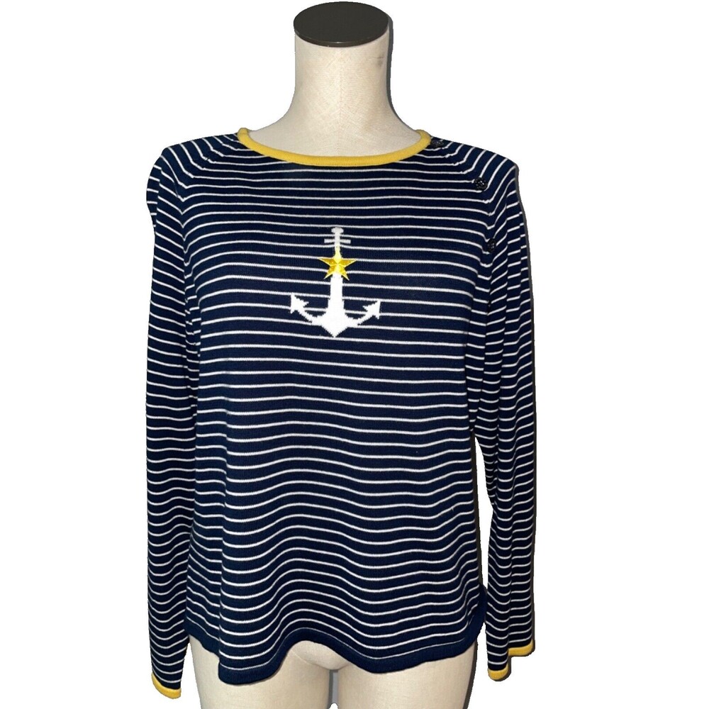 Norton Vintage NWT Anchor Print Women’s Cotton Blend Sweater size PXL w/Receipt